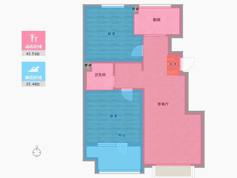 山东省-青岛市-万科生态城三期-70.78-户型库-动静分区