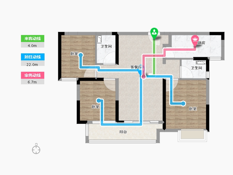 河南省-开封市-绿地四季印象-88.01-户型库-动静线