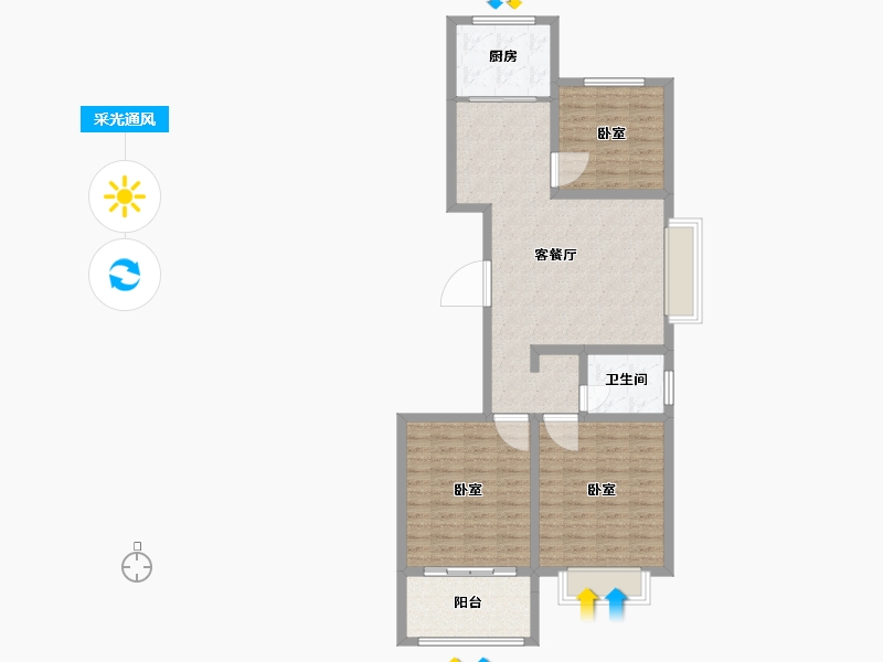 山东省-聊城市-瑞利昌庭花园-94.01-户型库-采光通风