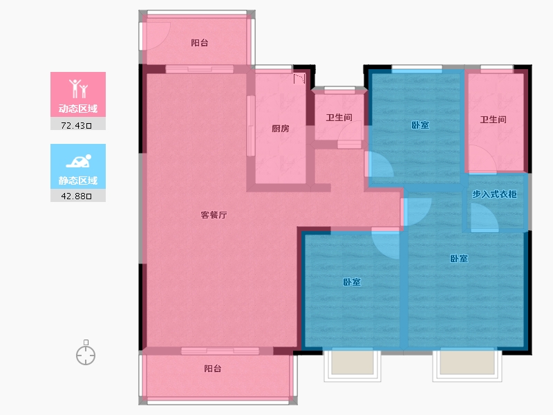 河南省-洛阳市-华耀城佳兆业水岸新都-102.26-户型库-动静分区