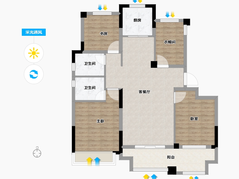 山东省-枣庄市-东南悦湖-100.67-户型库-采光通风