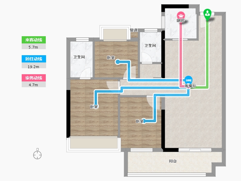 福建省-泉州市-阳光至尊公馆-86.00-户型库-动静线