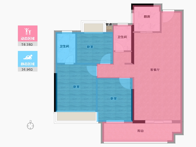 福建省-泉州市-阳光至尊公馆-86.00-户型库-动静分区