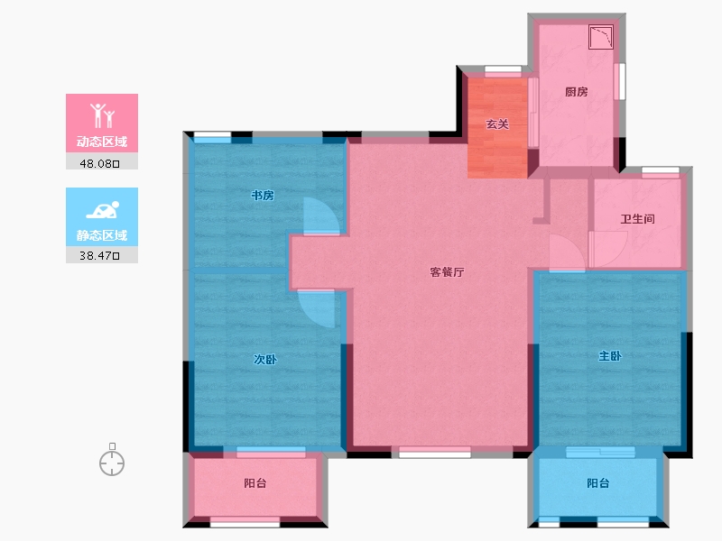 安徽省-蚌埠市-春江朗月-76.93-户型库-动静分区