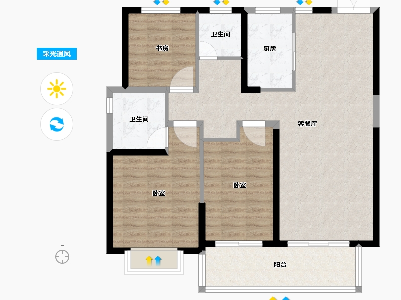 山东省-临沂市-金钰府-98.00-户型库-采光通风