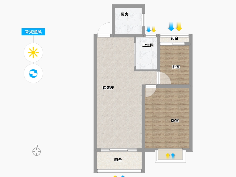 河南省-开封市-兰考兰美花苑-67.47-户型库-采光通风