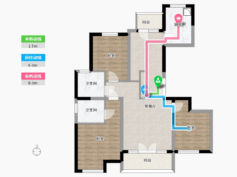 山东省-济南市-济水别苑-85.14-户型库-动静线