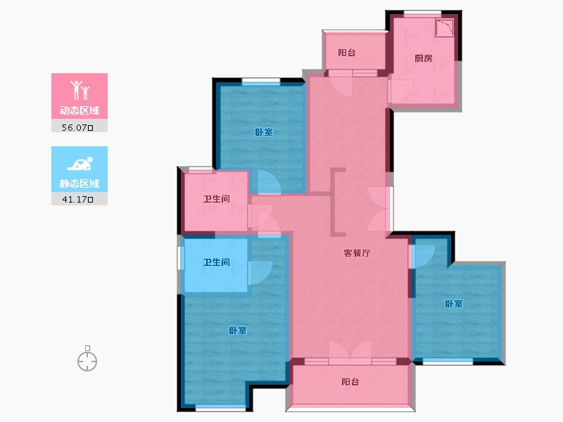 山东省-济南市-济水别苑-85.14-户型库-动静分区