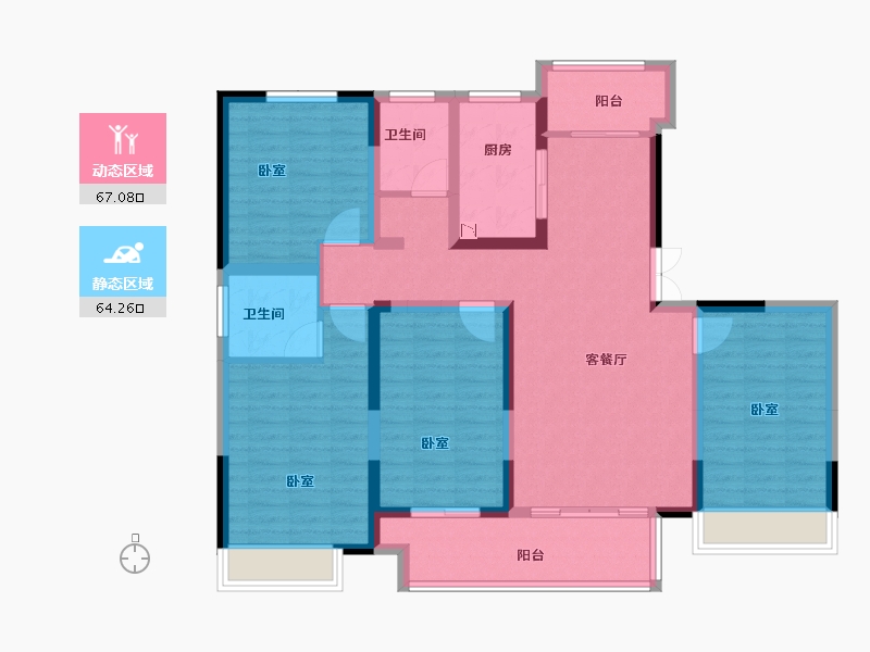 河南省-开封市-亿尚天时湾-116.96-户型库-动静分区