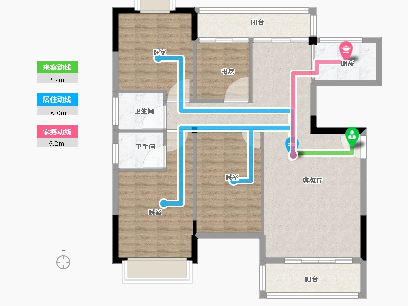 福建省-龙岩市-漳平清华首院-102.00-户型库-动静线