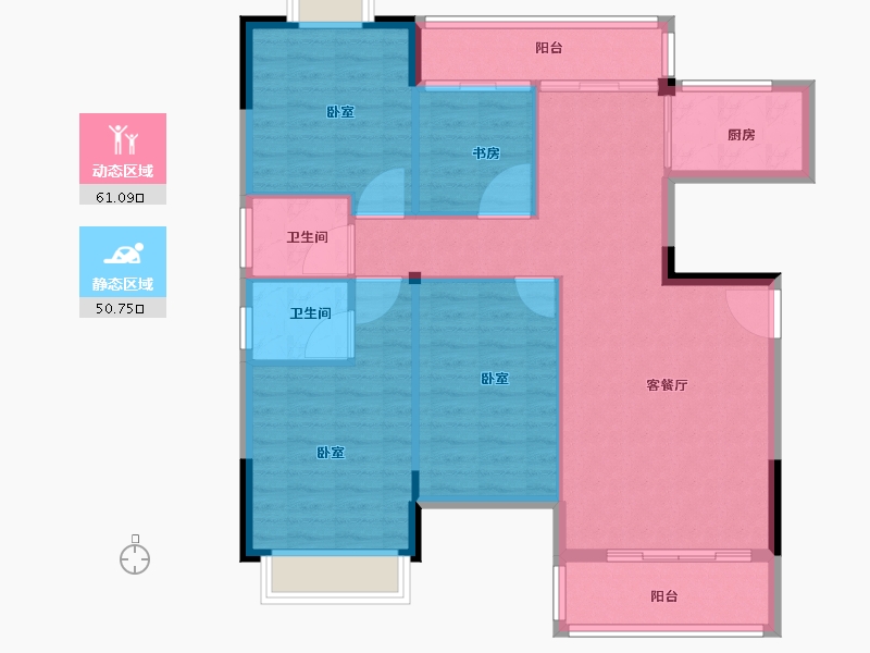 福建省-龙岩市-漳平清华首院-102.00-户型库-动静分区