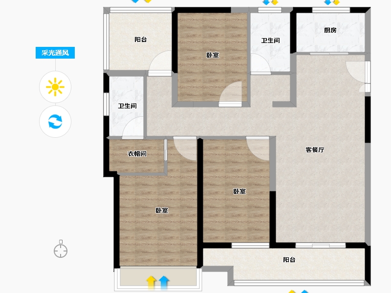 河南省-安阳市-水木清华龙熙地-113.00-户型库-采光通风