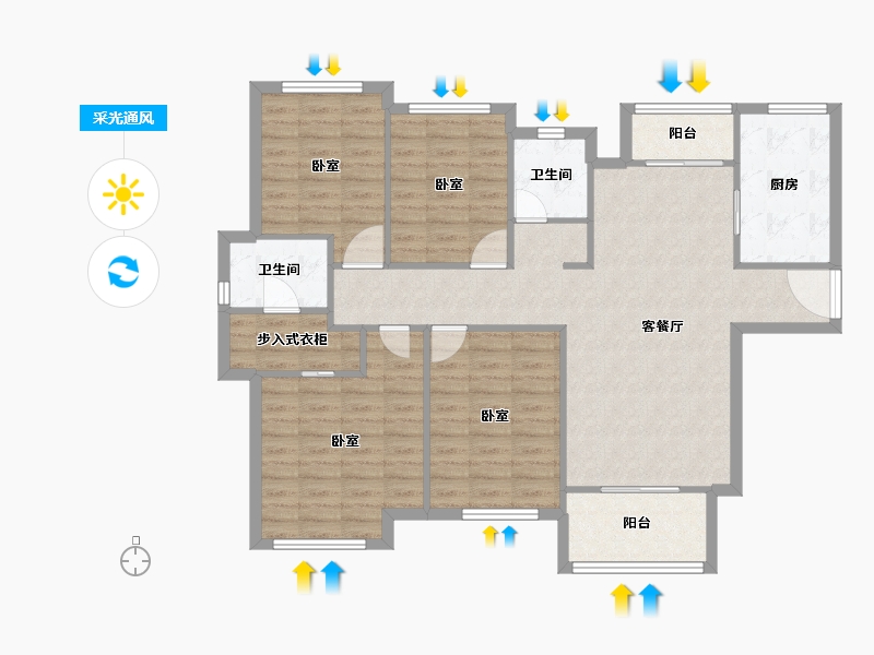 河南省-焦作市-春城·星河湾-109.22-户型库-采光通风