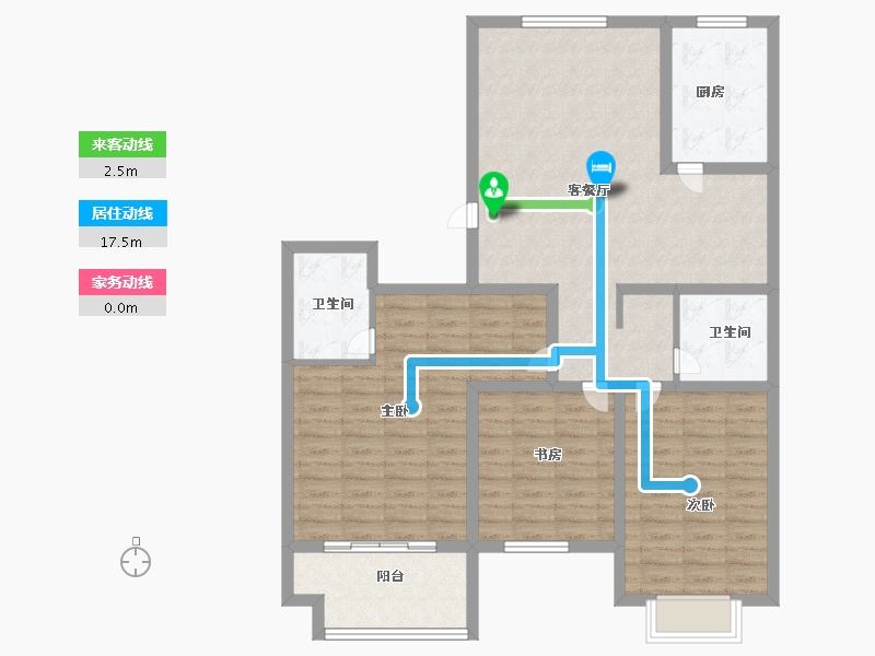 山东省-济南市-卓亚香格里-104.00-户型库-动静线