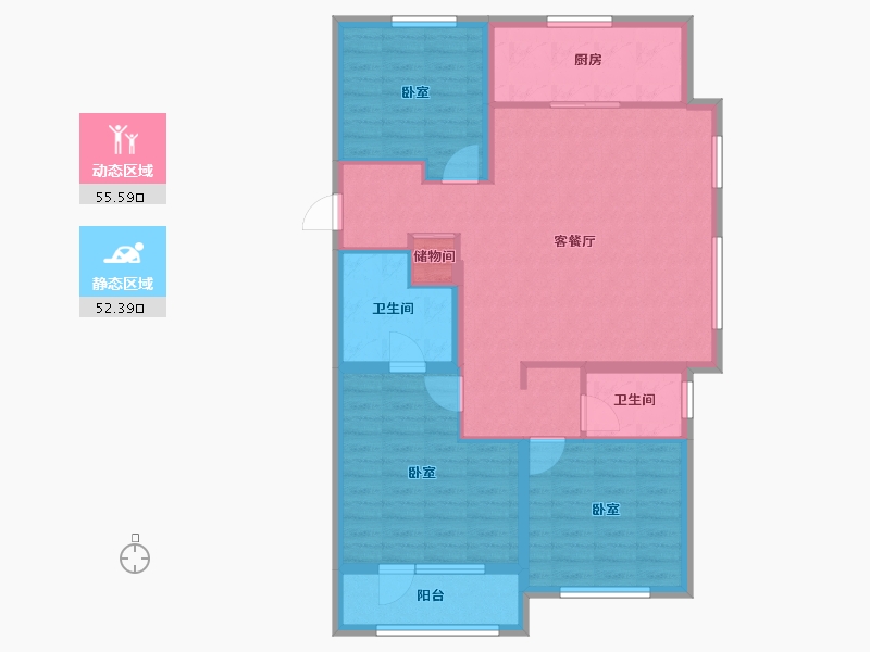 山东省-烟台市-万科城市之光二期-97.00-户型库-动静分区