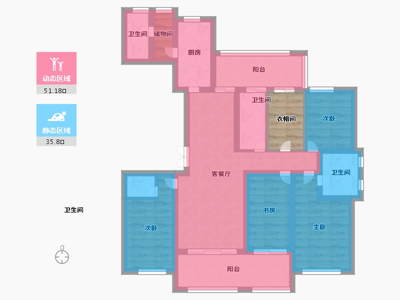 山东省-威海市-盛德海湾国际-78.00-户型库-动静分区