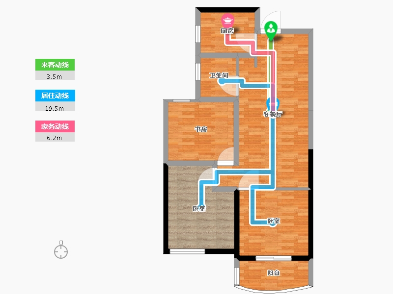 河南省-郑州市-腾威城-73.38-户型库-动静线