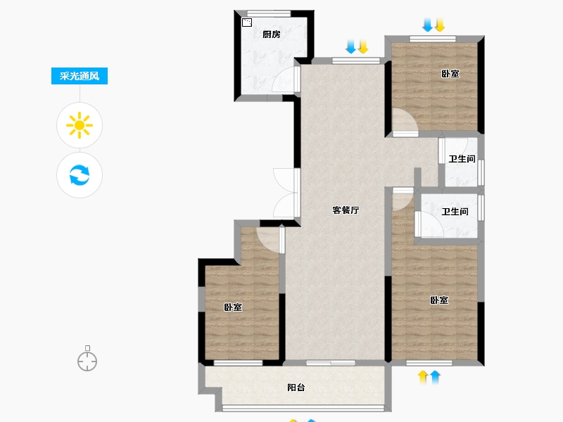 河南省-开封市-豫发学府-109.00-户型库-采光通风