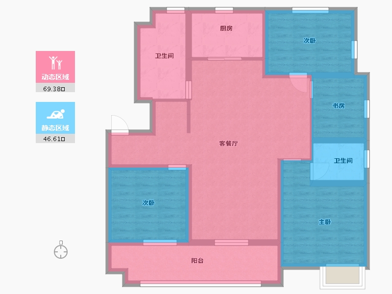 安徽省-蚌埠市-新贝·紫云府-103.20-户型库-动静分区