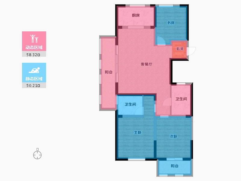 安徽省-蚌埠市-春江朗月-96.09-户型库-动静分区