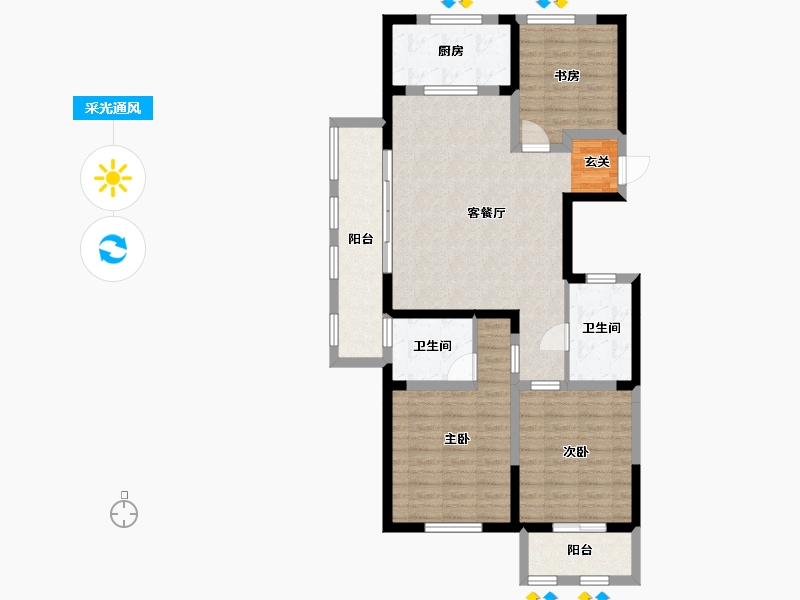 安徽省-蚌埠市-春江朗月-96.09-户型库-采光通风