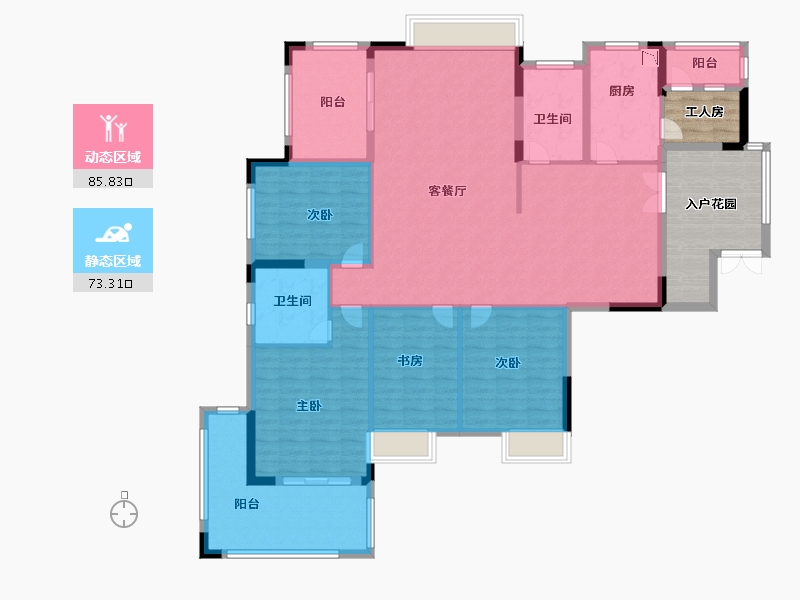 山东省-济南市-锦水丽景-160.00-户型库-动静分区