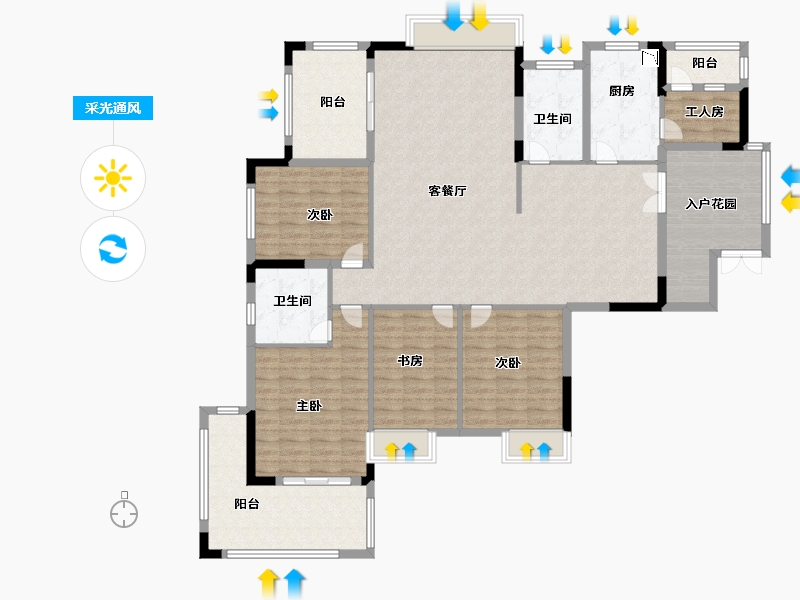 山东省-济南市-锦水丽景-160.00-户型库-采光通风