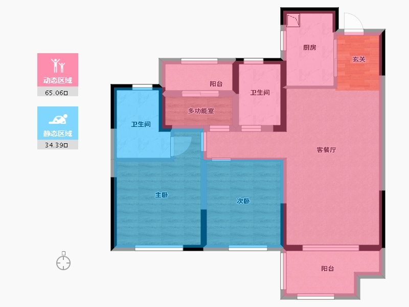 安徽省-蚌埠市-文德江山府-88.00-户型库-动静分区