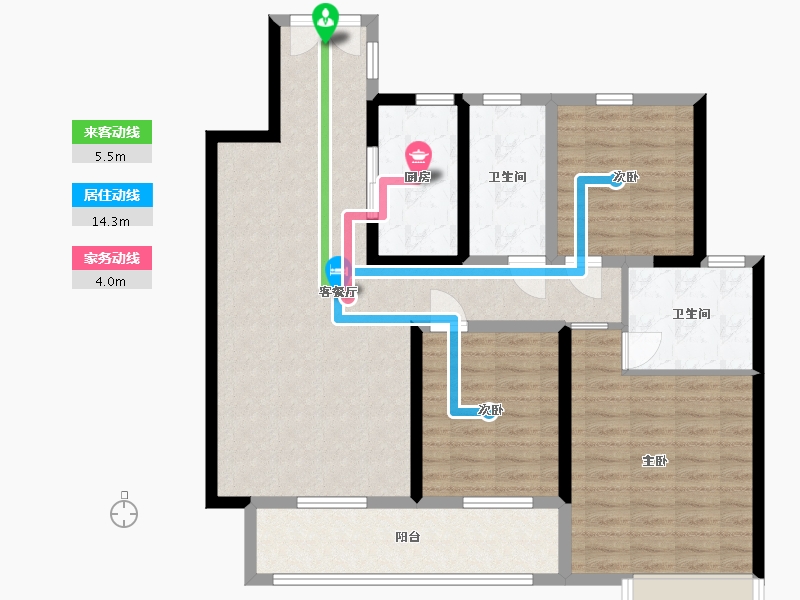 山东省-临沂市-拉菲公馆-107.00-户型库-动静线