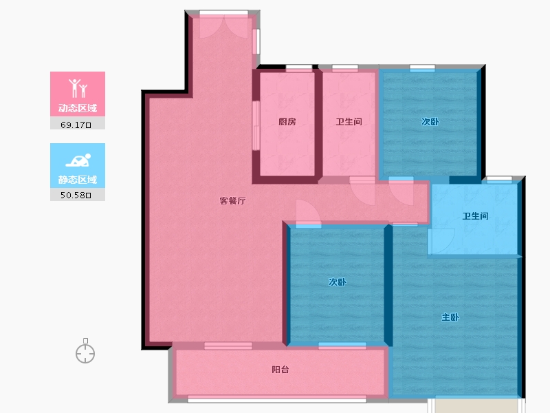 山东省-临沂市-拉菲公馆-107.00-户型库-动静分区