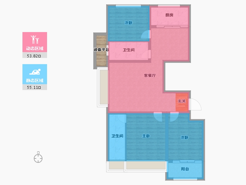 山东省-淄博市-学林雅苑-100.42-户型库-动静分区