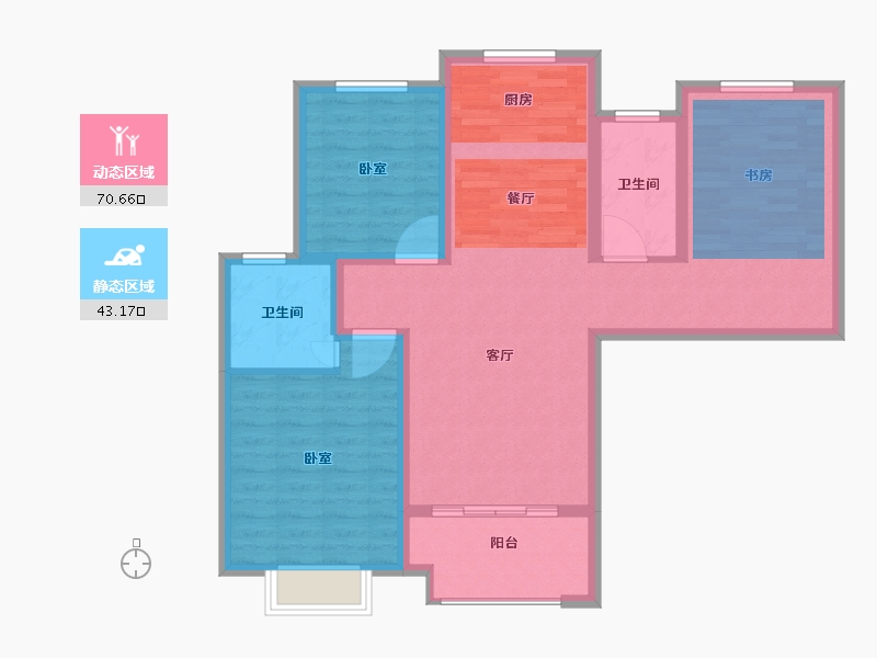 河南省-许昌市-铭泰瑞云佳苑-93.76-户型库-动静分区