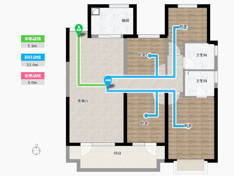 山东省-菏泽市-鲁商蓝岸公馆-114.96-户型库-动静线