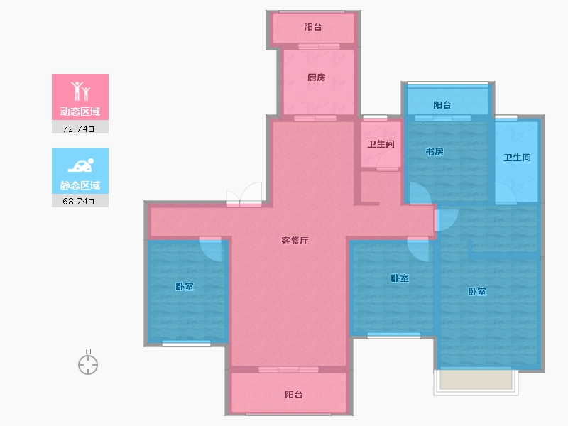 河南省-信阳市-隆盛帝景-126.00-户型库-动静分区