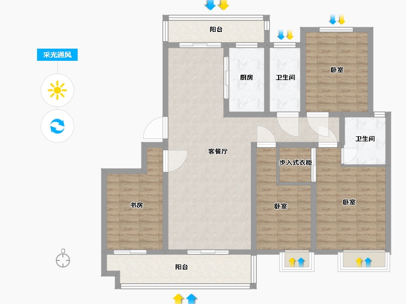 河南省-许昌市-上宅西湖湾-124.83-户型库-采光通风