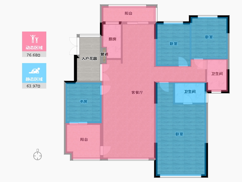 河南省-三门峡市-中航上东府-134.72-户型库-动静分区