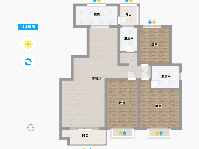 河南省-许昌市-上宅西湖湾-105.52-户型库-采光通风