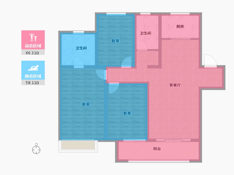 河南省-商丘市-宁陵建业春天里-111.38-户型库-动静分区