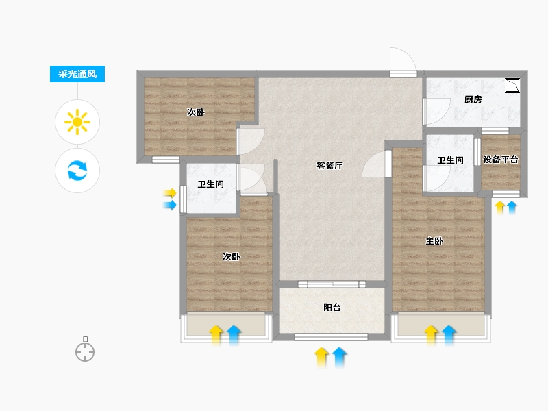 河南省-许昌市-腾飞洪河富贵-95.00-户型库-采光通风