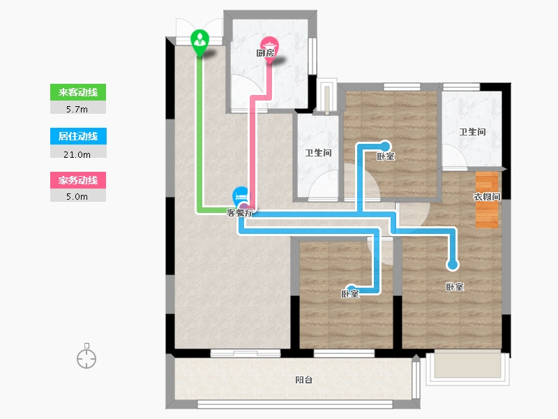 河南省-信阳市-尚亿悦府-86.39-户型库-动静线