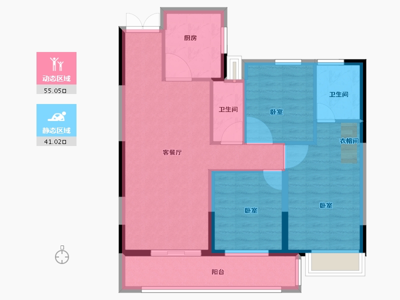 河南省-信阳市-尚亿悦府-86.39-户型库-动静分区