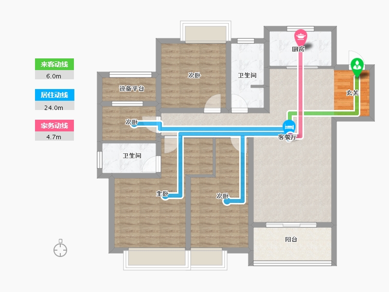 安徽省-滁州市-科瑞阳光里-104.00-户型库-动静线