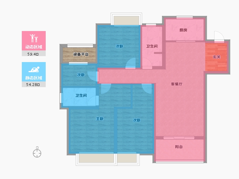 安徽省-滁州市-科瑞阳光里-104.00-户型库-动静分区