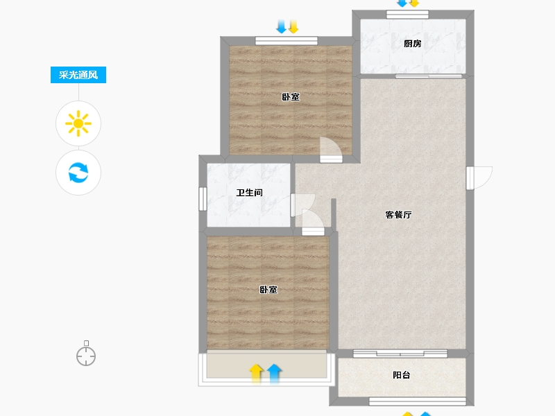 河南省-许昌市-物华·溪悦-72.00-户型库-采光通风