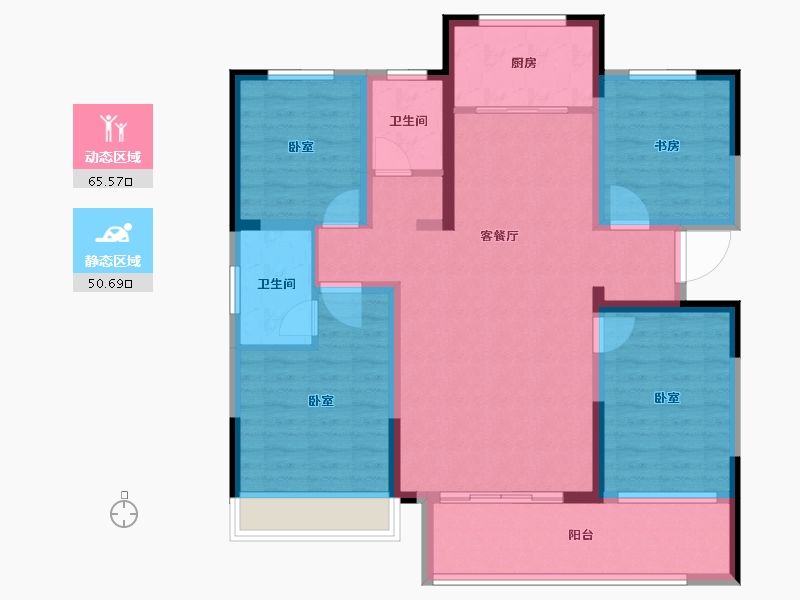 山东省-菏泽市-中铂新天地-103.30-户型库-动静分区