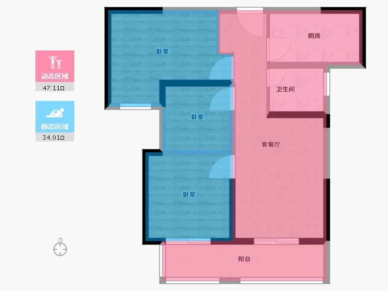 河南省-南阳市-建业壹号城邦-72.01-户型库-动静分区