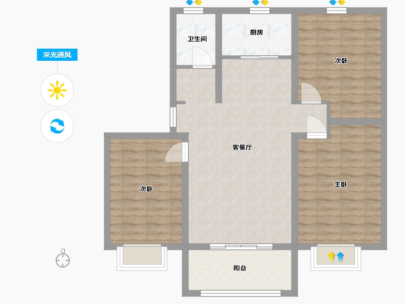 山东省-临沂市-名门世家-89.20-户型库-采光通风