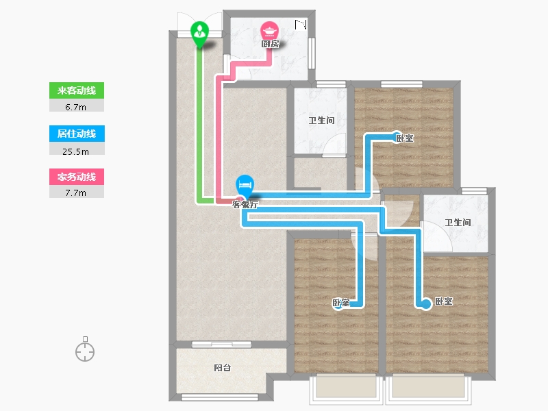 河南省-安阳市-小镇伍號院-106.00-户型库-动静线