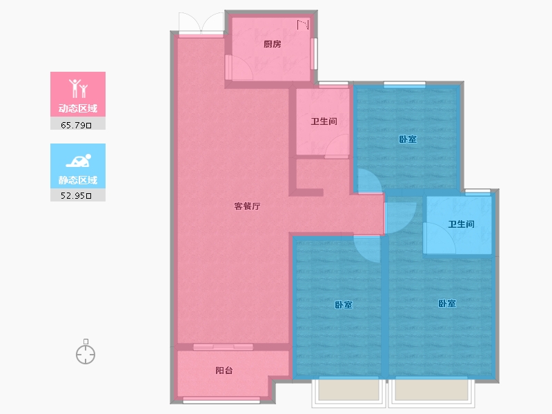 河南省-安阳市-小镇伍號院-106.00-户型库-动静分区