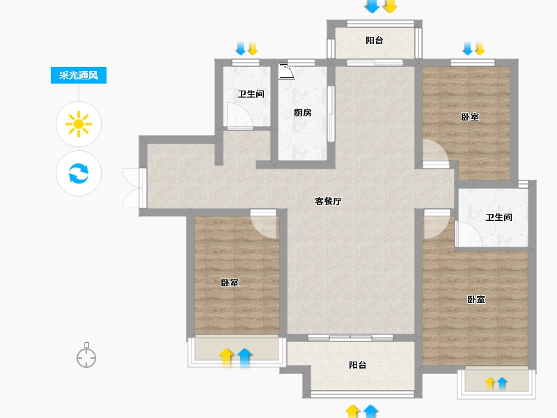 河南省-商丘市-国安·天悦城-102.00-户型库-采光通风